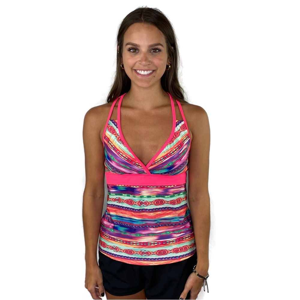 Athena Neon Brilliant Stripes TankiniTop s…2021